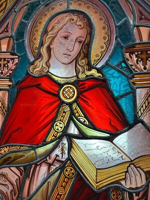 1 Gothic - Style Stained Glass Window St. John