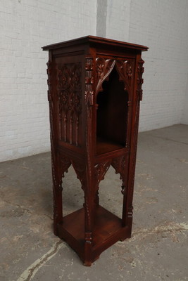 Stand  style Gothic - style en Walnut wood , Belgium  19 th century