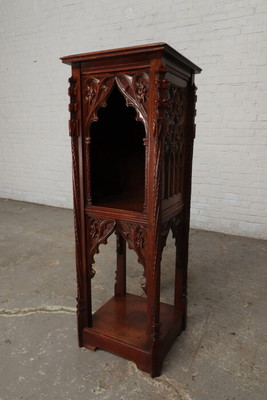 Stand  style Gothic - style en Walnut wood , Belgium  19 th century