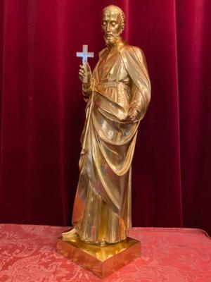 Statue St. Clemens Maria Hofbauwer Patron Of Vienna style Gothic - style en Bronze / Polished and Varnished, Belgium  19 th century ( Anno 1890 )