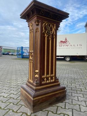 Statue Stand style Gothic - Style en Oak wood, BELGIUM 19 th century