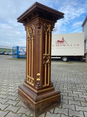 Statue Stand style Gothic - Style en Oak wood, BELGIUM 19 th century