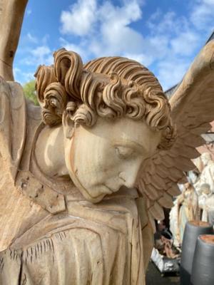 Stunning And Exceptional Large Statue St. Michael style Gothic - Style en Fully Hand - Carved Wood , Germany 19 th century ( Anno 1875 )