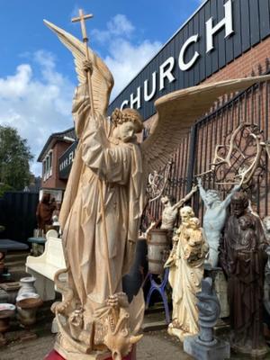 Stunning And Exceptional Large Statue St. Michael style Gothic - Style en Fully Hand - Carved Wood , Germany 19 th century ( Anno 1875 )