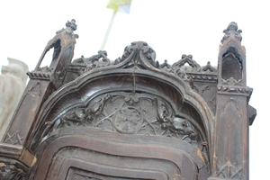 Tabernacle - Restauration Needed. style Gothic - style en Oak wood, France 19th century