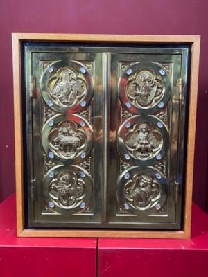 Tabernacle With Original Key style Gothic - Style en Brass / Bronze / Gilt / Stones, Dutch 19th century ( anno 1875 )