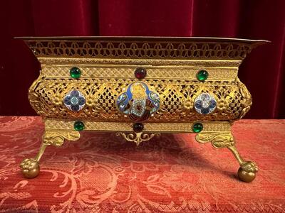 Tabor style Gothic - Style en Brass / Gilt / Enamel / Stones, France 19 th century ( Anno 1865 )