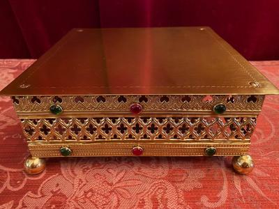 Tabor style Gothic - Style en Brass / Stones  Polished / New Varnished, France 19th century ( anno 1870 )