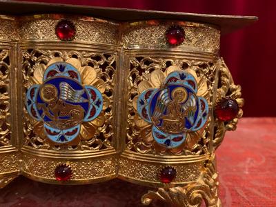 Tabor style Gothic - Style en Brass / Gilt / Enamel / Stones, France 19th century ( anno 1875 )