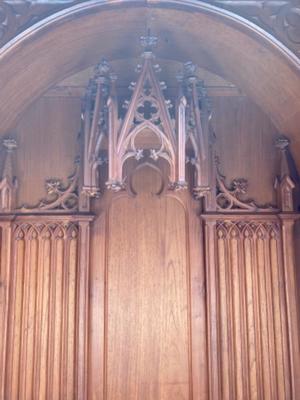 Very Rare Cabinet - Altar  style Gothic - style en Walnut wood , Barcelona - Spain 19 th century