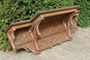 Wall - Console style Gothic - style en Solid Oak , Belgium 19th century