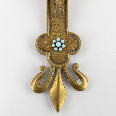 Wall - Cross style Gothic - Style en Bronze / Stones, Belgium  19 th century