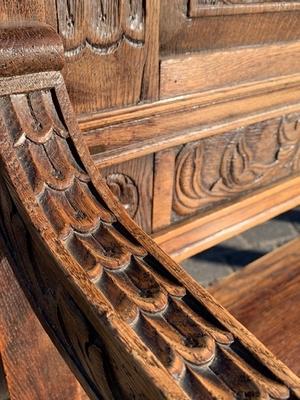 Hall - Bench en Oak wood, 19 th century