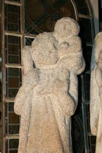 Hand-Carved Full Granite Statue Of St. Christopher  SOURCE: CHURCH-PORTAL IN SPAIN