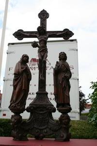 Hand-Carved Full Oak Calvary - Imagination en WOOD OAK, Belgium 18th century