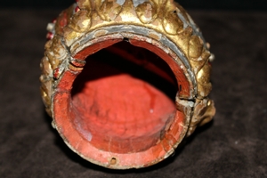 Handcarved Crown en wood polychrome, France 18 th century