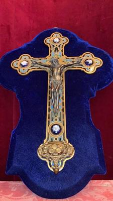 Holy Water Holder  en Brass / Bronze /  Gilt /  Enamel, France 19th century ( anno 1875 )