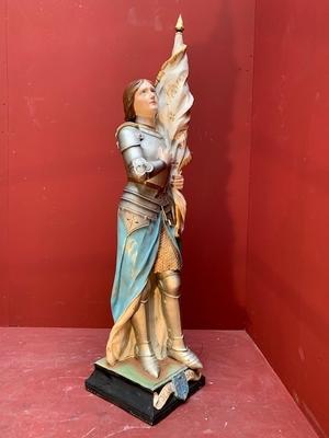 Jeanne D Arc Statue en plaster polychrome, France 19th century