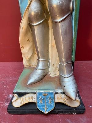 Jeanne D Arc Statue en plaster polychrome, France 19th century