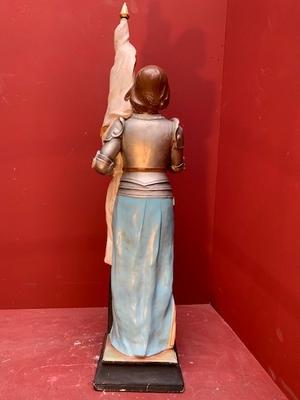 Jeanne D Arc Statue en plaster polychrome, France 19th century