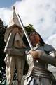 Jeanne D Arc Statue Height 300 Cm ! en plaster polychrome, France 19th century