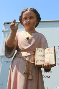 Jesus As Child Statue en plaster polychrome, Belgium 19th century