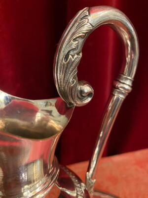 Jug And Matching Brass Silver-Plated Platter For Footwashing-Liturgy On Maundy Thursday en Brass Silver Plated, Belgium  19 th century