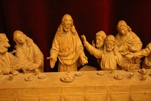 Last Supper  en hand-carved wood , Southern Germany 20th century