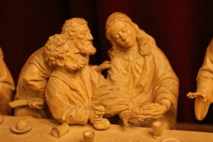 Last Supper  en hand-carved wood , Southern Germany 20th century