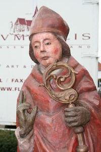 St. Nicholas Statue style LATE - GOTHIC en WOOD POLYCHROME, GERMANY 16TH CENTURY