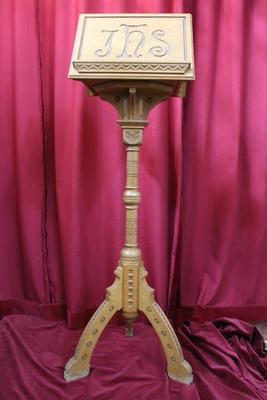 Lectern-Stand Rotating Top en Oak wood, Belgium 19th century (1920)