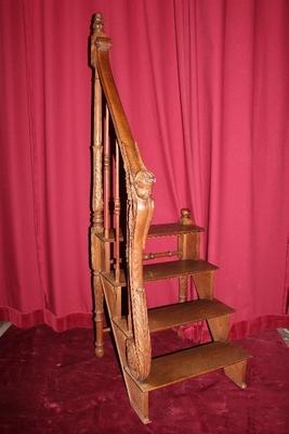 Library Staircase en Oak wood, Dutch 19th century