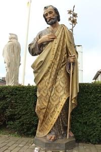 Life Size St. Josef By Mayer Munich en wood - pap polychrome, Germany 19th century (1920)