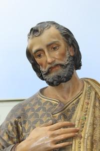 Life Size St. Josef By Mayer Munich en wood - pap polychrome, Germany 19th century (1920)