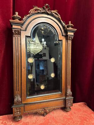 Hanging Display Cabinet style Louis Seize en Wood / Glass, Belgium  19 th century ( Anno 1885 )