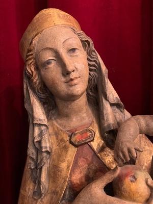 Madonna  en wood polychrome Gilt, Southern Germany 20th century