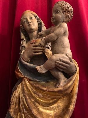 Madonna  en wood polychrome Gilt, Southern Germany 20th century