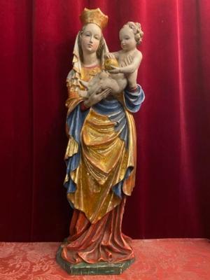 Madonna & Child  en Carved Wood Polychrome / Gilt, Southern Germany 20th century