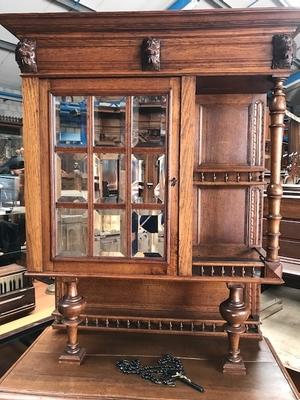 Cabinet  style Mechelen Style en Oak wood, Belgium 19th century ( anno 1835 )