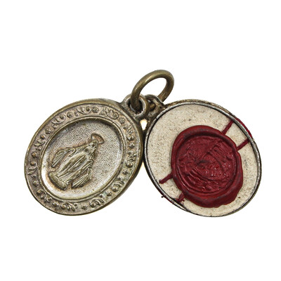 1  Medallion Reliquary - Relic Ex Ossibus Saint Helena, Empress (Patroness Of Archaeologists