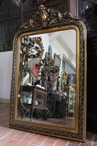 Mirror en wood polychrome gilt, France 19 th century