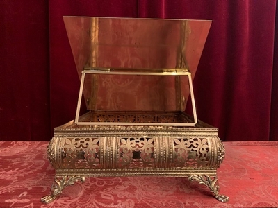 Missal Stand Adjustable en Brass / Polished / New Varnished / Stones / Enamel, France 19th century ( anno 1875 )