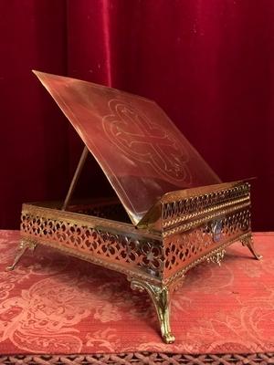 Missal Stand Adjustable en Brass / Polished / New Varnished , France 19th century ( anno 1890 )