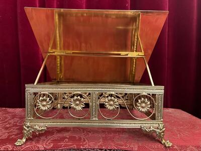 Missal Stand Adustable en Brass / Bronze / Enamel / Stones / Polished and Varnished, France 19 th century ( Anno 1865 )