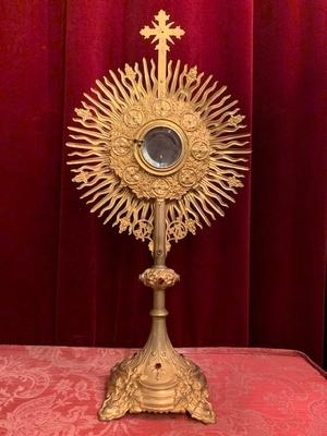 Monstrance en Brass / Gilt / Enamel / Stones, France 19th century