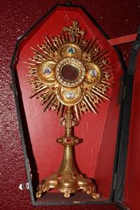 Monstrance en BRASS / ENAMEL, France 19th century