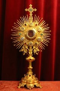 Monstrance en Brass / Bronze /Gilt / Enamel, France 19th century