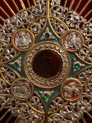 Monstrance en Brass / Bronze / Glass / Stones, France 19 th century