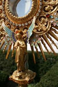 Monstrance en BRASS ENAMEL, France 19th century