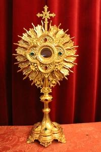 Monstrance / Gemstones  en Brass / Bronze / Gilt, France 19th century